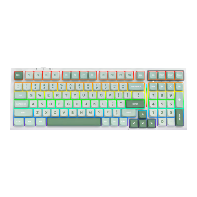 RK R98��ģ��е��������2.4G�������߿��ƻ�Gasket�Ȳ��99���޳�PBT��ñ�羺��Ϸ�칫����RGB������ 194Ԫ