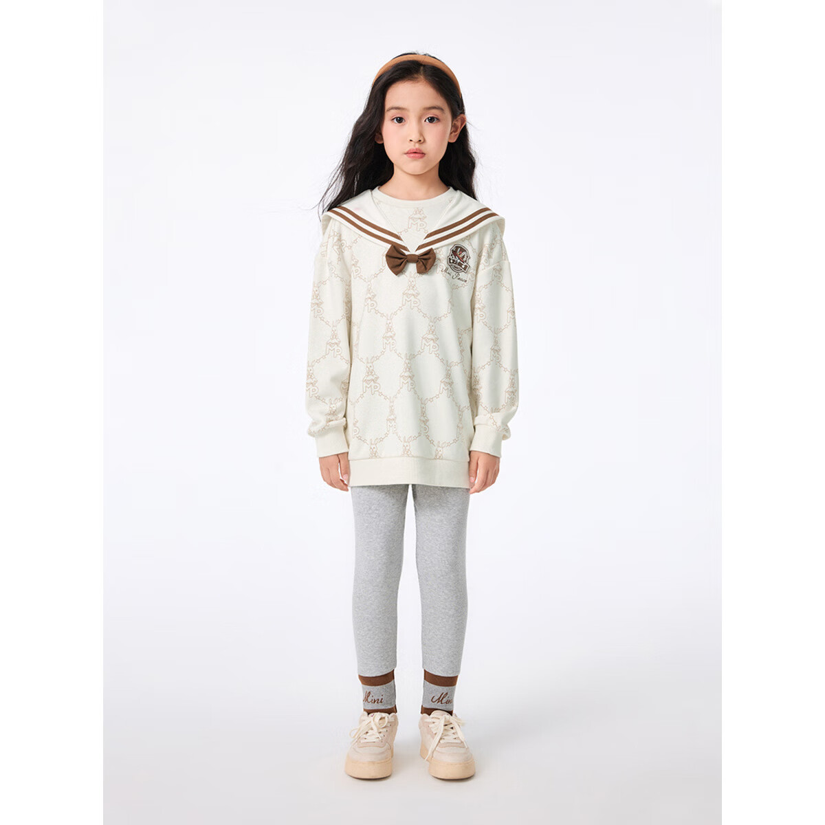 MiniPeace太平鸟童装秋女童打底裤F2GDE3D48 灰色 150cm