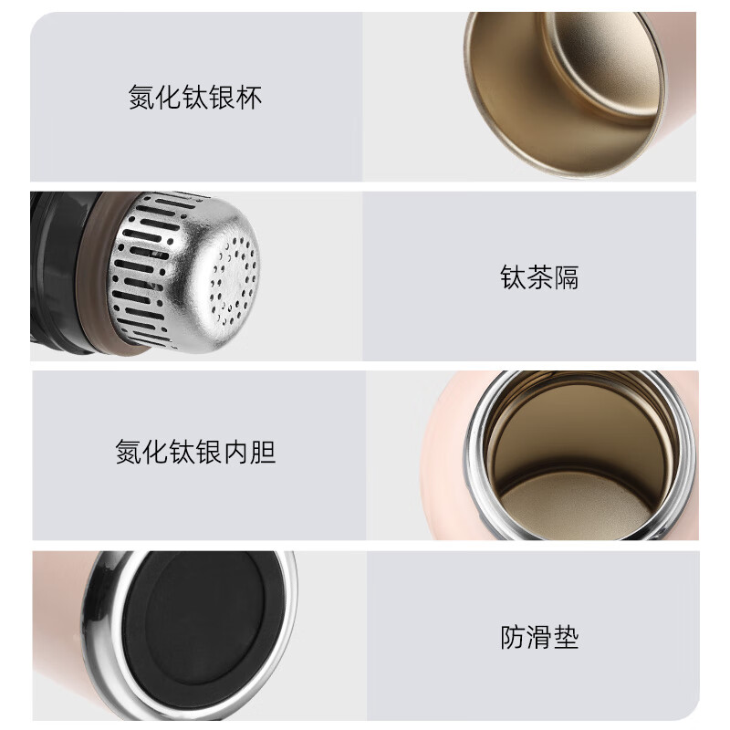 尚明（SAMADOYO）益君壶家用保温壶316钛银离子闷茶壶焖壶白茶保鲜户外办公暖热瓶 庄红色 0.8L