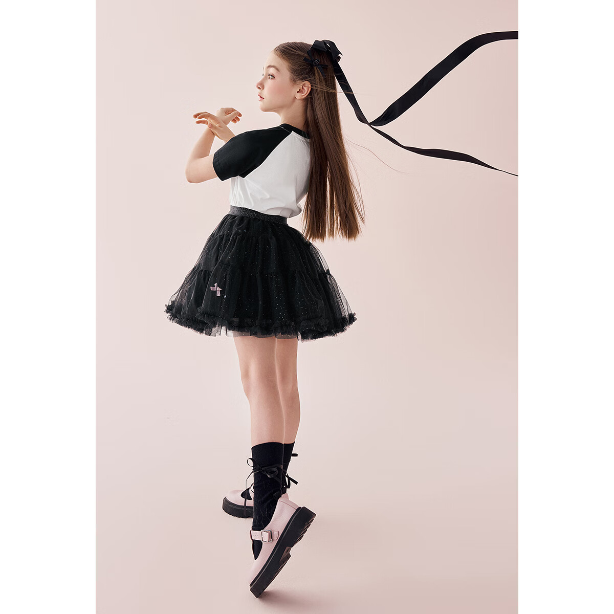 MiniPeace太平鸟童装夏新女童短袖T恤F2CNE2A79 白色 110cm