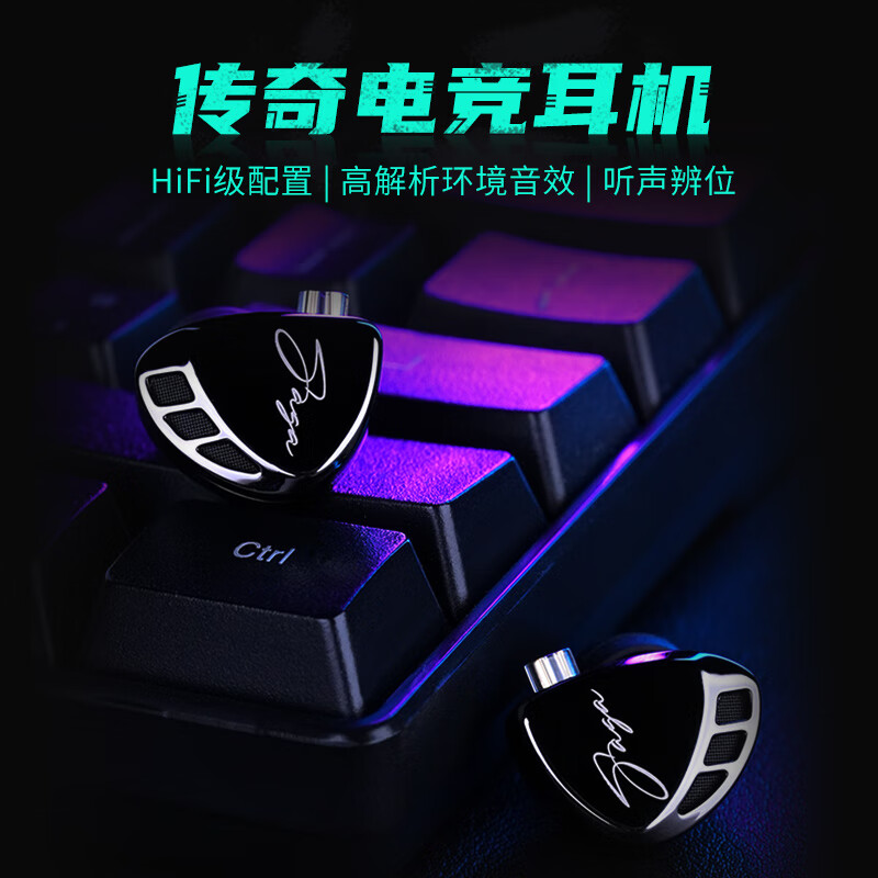 KZSaga传奇 游戏电竞耳机有线入耳式HIFI耳机高音质发烧级K歌听声辩位吃鸡FPS耳机手机电脑平板适用 电竞低频增强版带麦 标配版