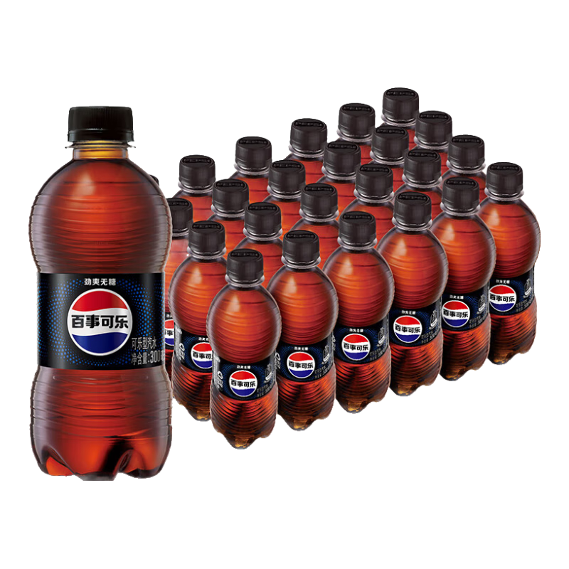 plus会员：百事可乐 无糖 Pepsi  300ml*24瓶 *4件