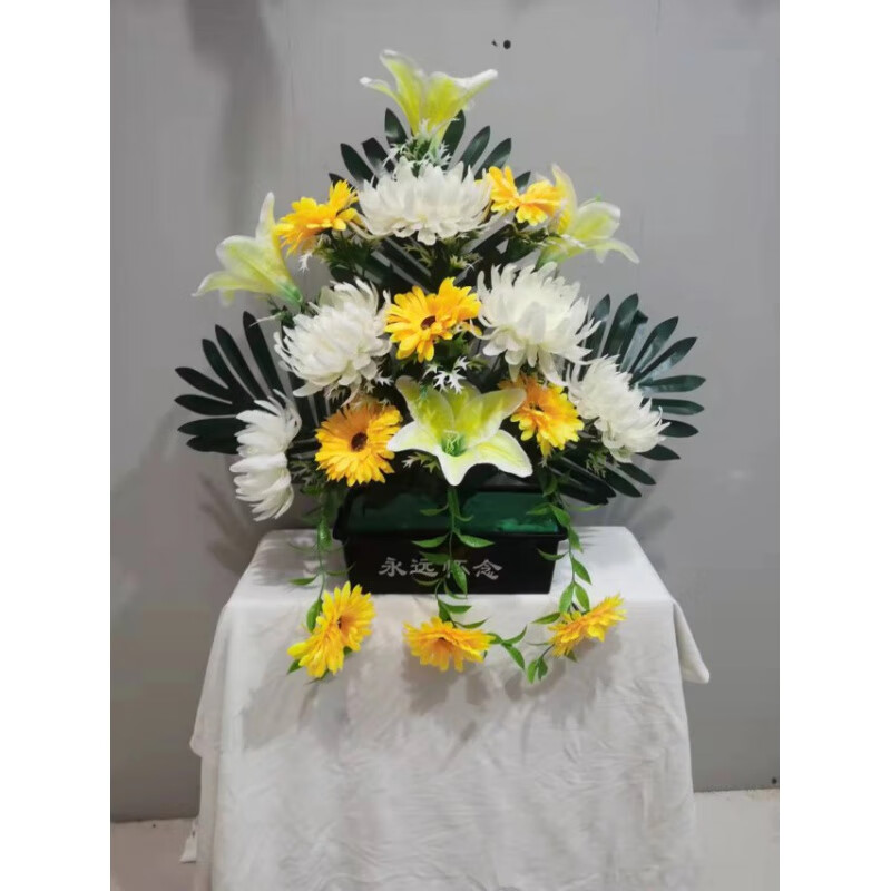 霜魄清明节坟头花仿真菊花清明节用品新款扫墓花.