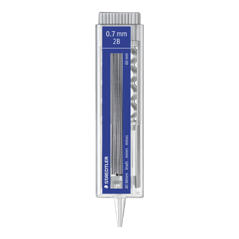 施德樓（STAEDTLER）自動(dòng)鉛筆替芯 2B/0.7mm石墨鉛芯 大容量40根/盒 學(xué)生開(kāi)學(xué)考試必備活動(dòng)鉛芯25507-2B