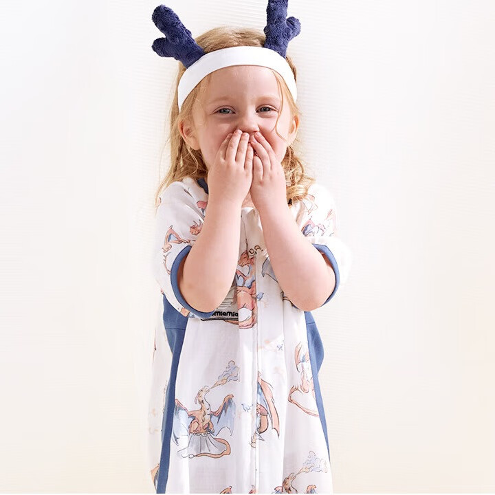 DOMIAMIA桑蚕丝儿童春夏季防踢被睡袋宝宝分腿式婴儿透气空调服吸湿抑菌 短袖桑蚕丝-可奈颂坊 M码(推荐身高75-90cm)