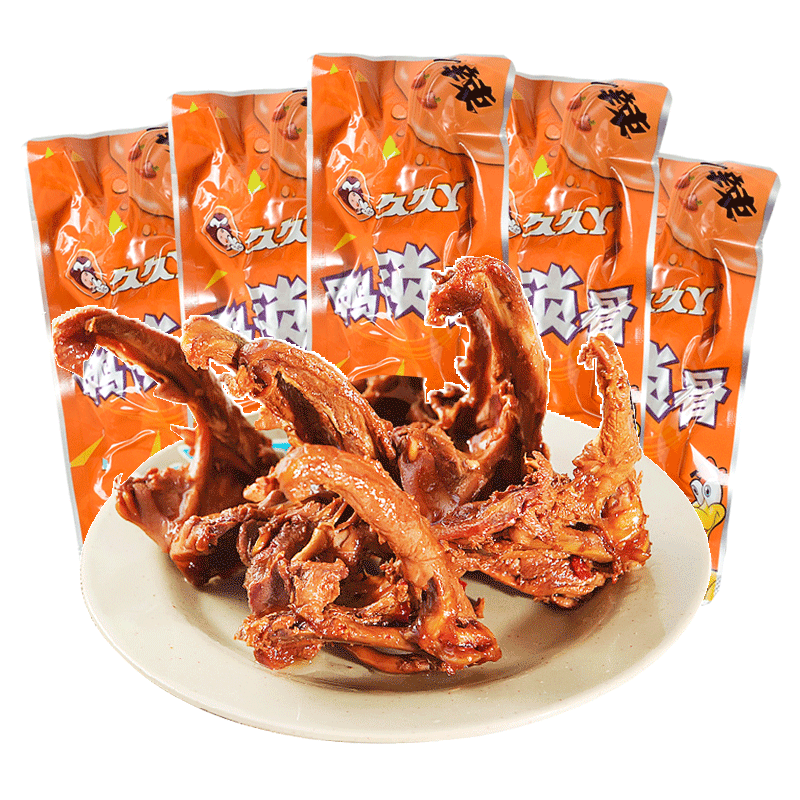 久久丫甜辣鸭锁骨500g鸭肉类鸭架卤味熟食品麻辣风味小吃休闲零食 甜
