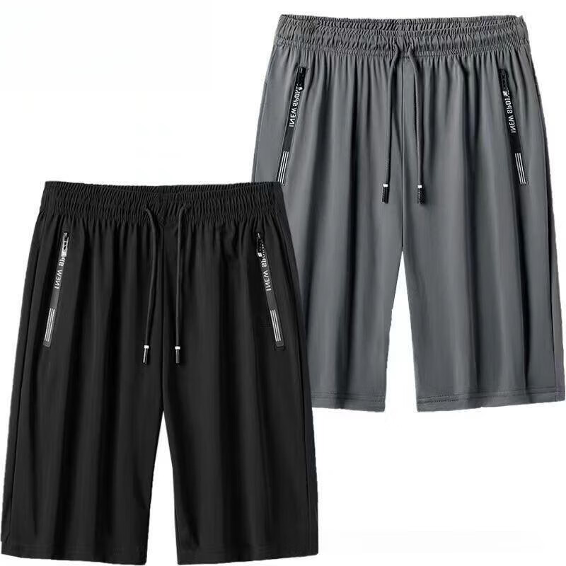 男士短裤男外穿男式夏季短裤休闲裤男短裤5分宽松运动裤 黑色 L建议90-105斤