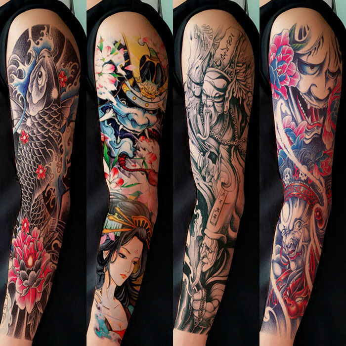 矢向纹身贴纸 防水 持久男 手臂仿真大全臂花臂纹身贴 男女持久手臂