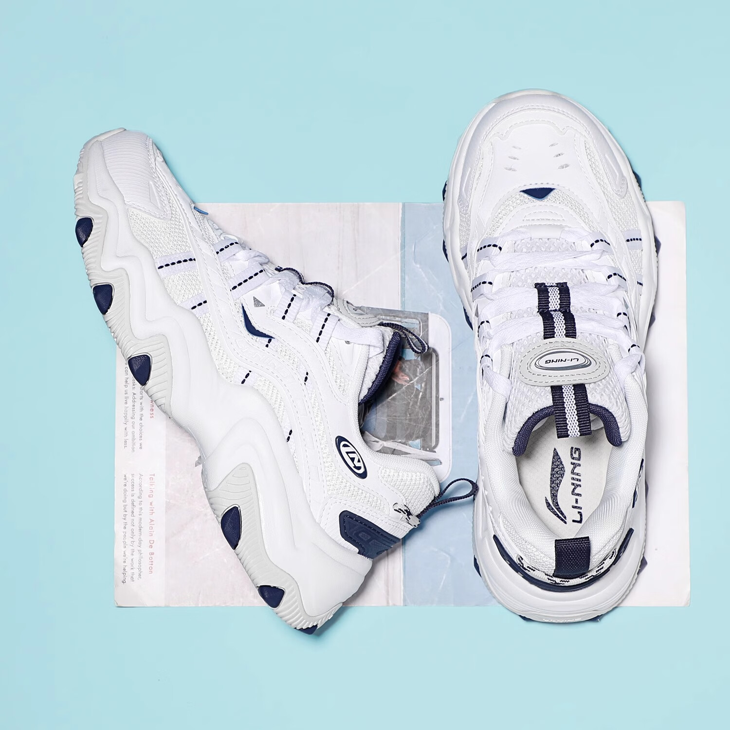 李宁猫爪lite2休闲鞋女款春秋款2024新款女鞋复古老爹鞋运动鞋子 标准