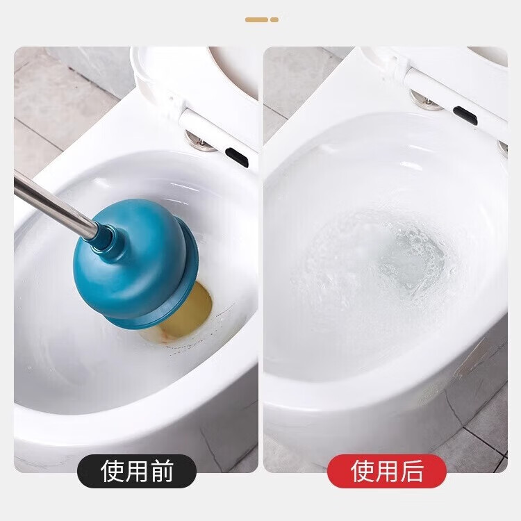 【严选百货】马桶搋子厕所卫生间下水道强力疏通器通管道专用工具 粉红色升级款 灰色马桶刷