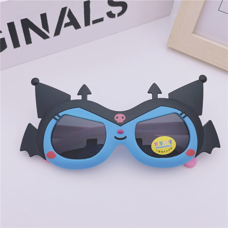 围画酷洛米造型儿童偏光镜卡通墨镜遮阳眼镜萌娃女童太阳镜 蓝色