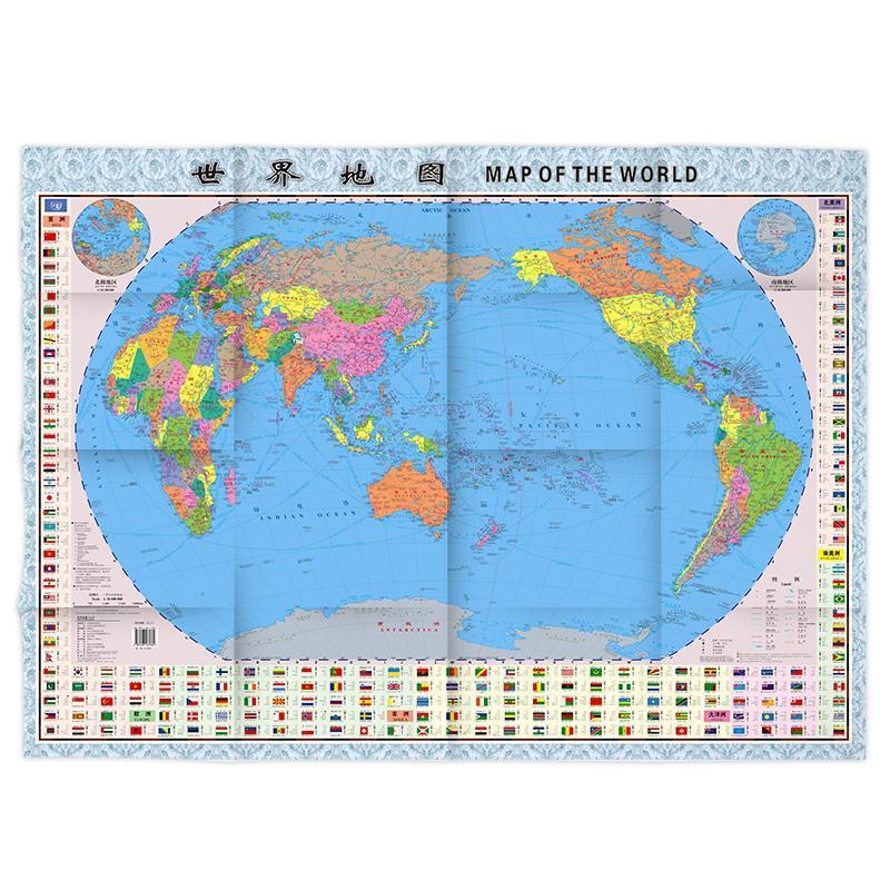 (2019版)世界地图(中英文对照 全开图 袋装)