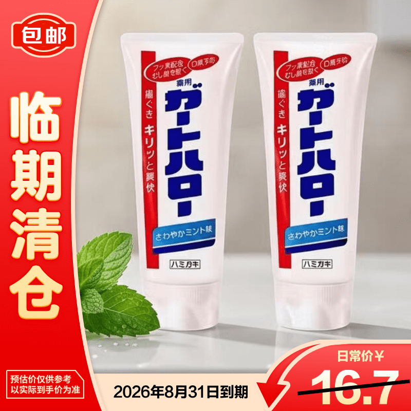 花王（KAO）大白牙膏165g*2支 薄荷去黄去渍清新口气 【临期清仓】