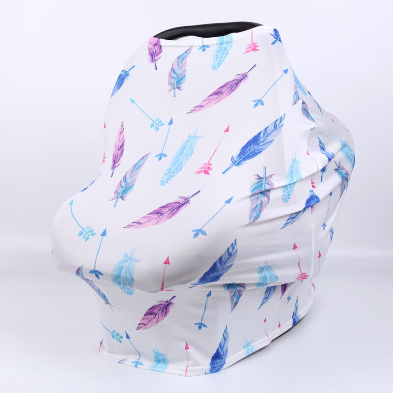 波浪纹牛奶丝喂奶巾护理巾哺乳巾 七彩羽毛