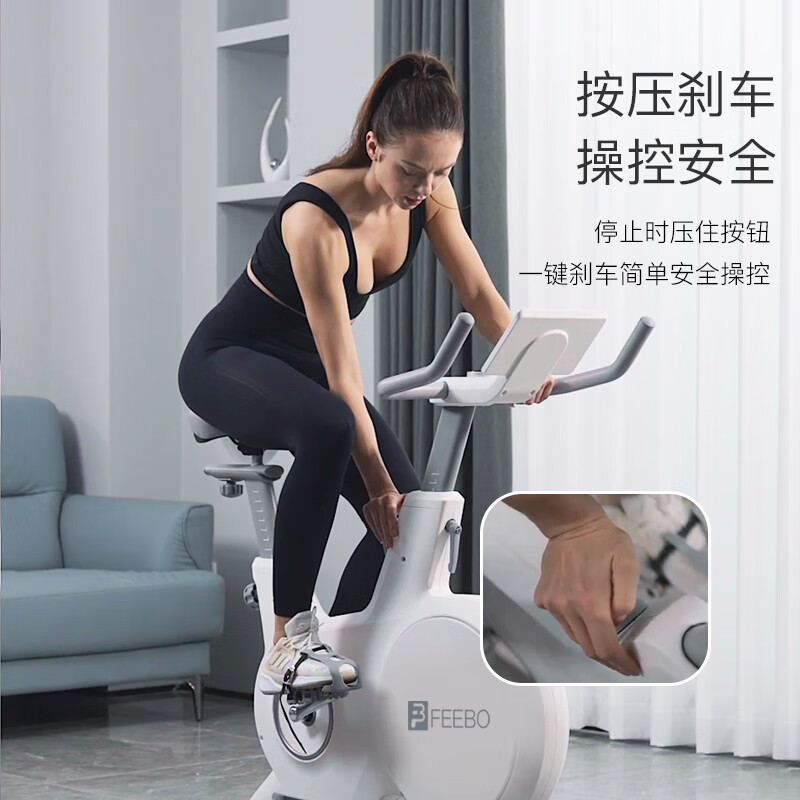 FEEBO菲柏动感单车家用智能调阻健身单车室内磁控脚踏车健身器材 绿色