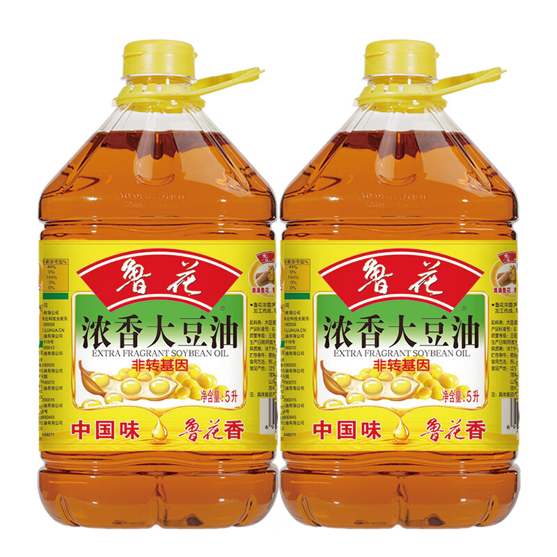 鲁花浓香大豆油 非转基因 食用油 浓香大豆油5L*2