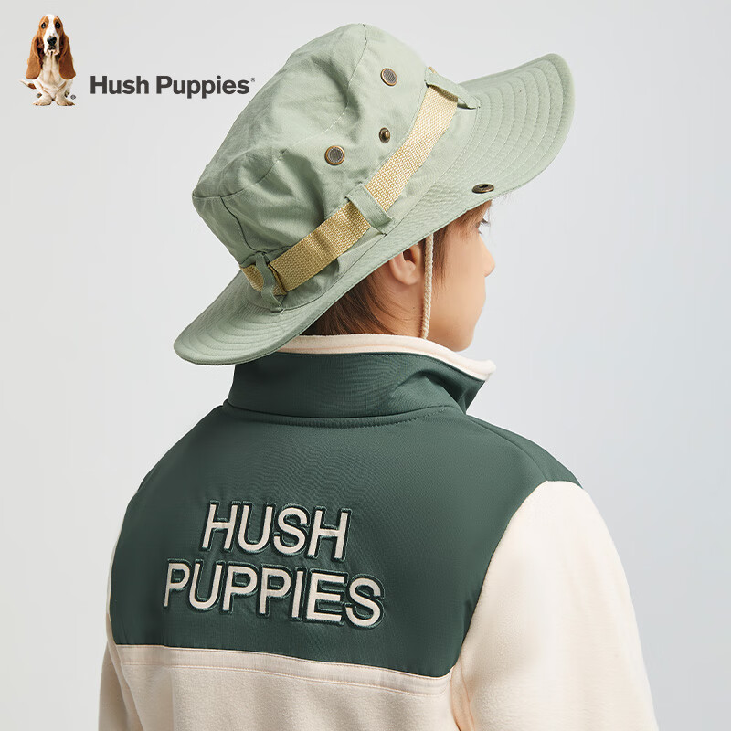 暇步士(Hush Puppies)【经典款】童装儿童男女童秋简约时尚拼色青春感针织外套 暗草绿 150