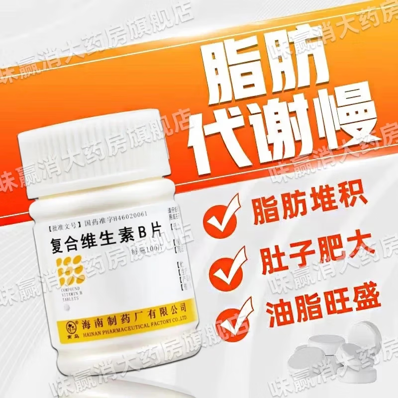 提高脂肪代谢减药肥 代谢慢湿气重促进新陈代谢燃烧脂肪助力减脂肥瘦肚子燃脂代谢快的药 复合维生素B片 1盒装