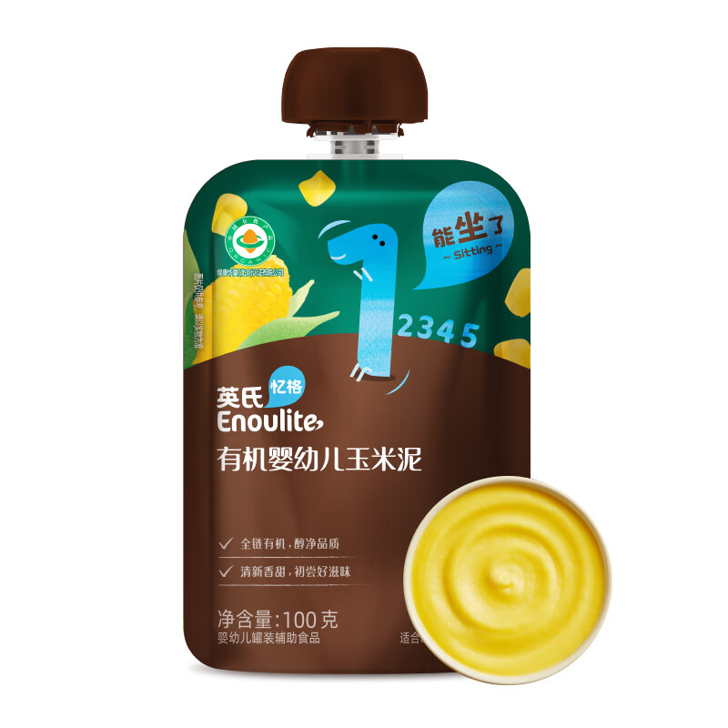 英氏 ENGNICE 【有机果泥专区】婴幼儿果泥多口味水果泥 婴儿辅食宝宝辅食 6月+ 有机婴标玉米 100g 1袋