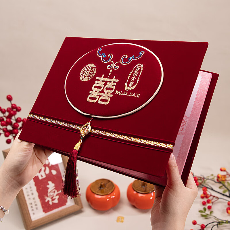 京厽結(jié)婚禮簿本高女方大氣男方加厚人情禮金簿創(chuàng)意婚禮記賬本橫版 嘉賓禮金本