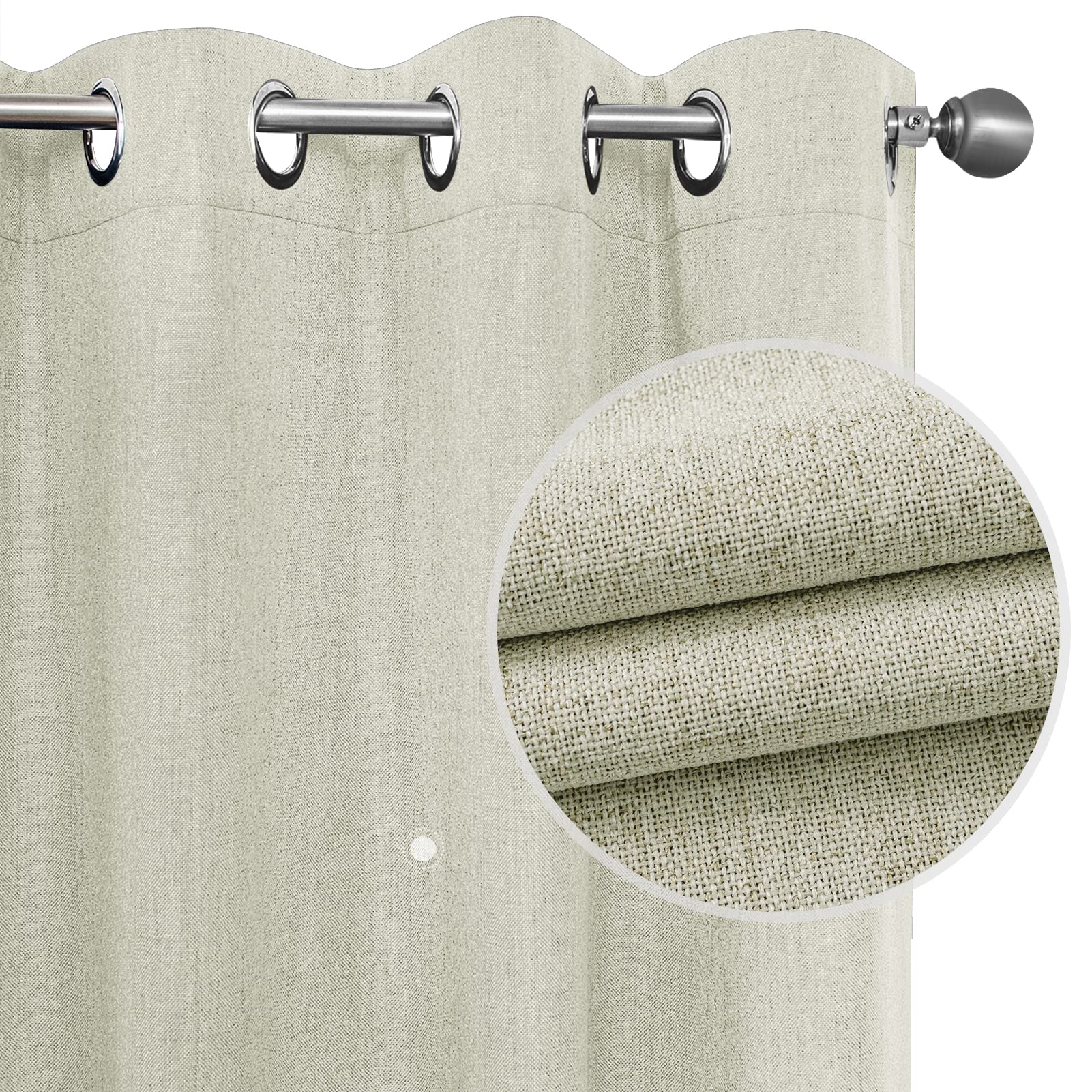 joydeco * 遮光亚麻窗帘 隔热粗麻布