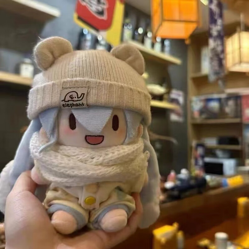 博纳思雪fufu初音未来15cm可爱棉花娃娃毛绒公仔礼物可换装玩偶 绿音15cm无骨裸娃