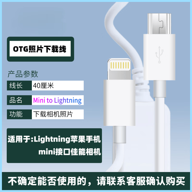 宸芃威焱适用于苹果手机外接佳能相机100D 1200D 1100D 1300D数据线内存卡直传器OTG转接头ipad下载线1 苹果手机Lightning接口-请