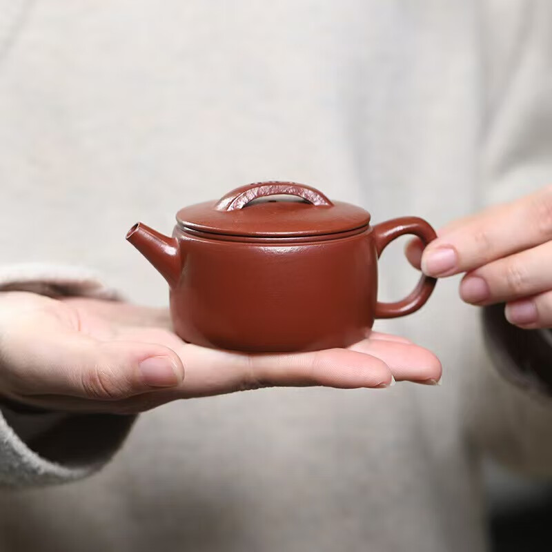 紫砂壶全手工泡茶壶泡茶壶养生壶 黄金朱泥汗瓦（单壶）