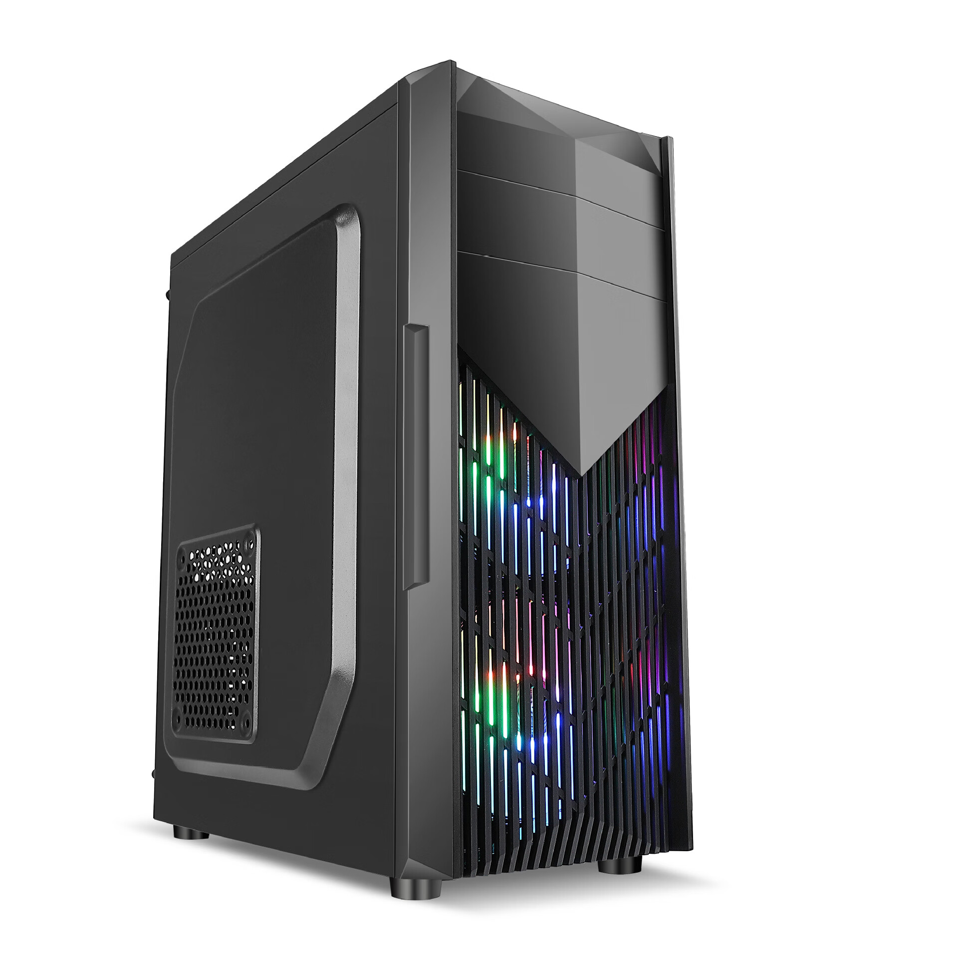 evesky黑骑士亚克力板侧透机箱光游戏中塔atx大板电脑机箱背线亚 黑色