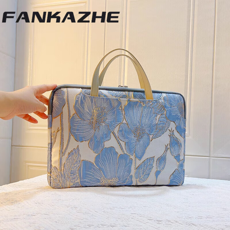 梵卡哲（FANKAZHE）轻奢风高级感笔记本电脑包14吋手提女士2025新款适用苹果联想小新 勿忘我 11英寸 (平板10.1寸/11寸)
