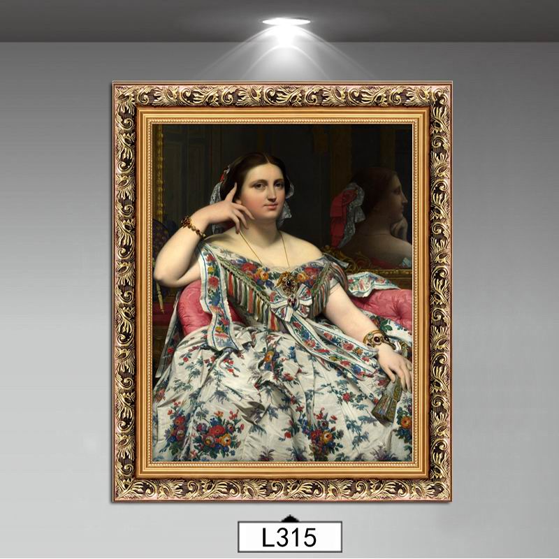 欧式宫廷古典人物油画贵妇人别墅客厅有框装饰壁画挂画酒店三联画