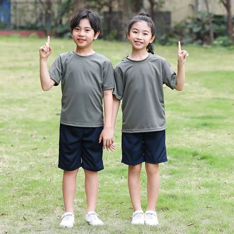 rpnk小孩喜欢的夏款儿童夏令营网眼速干t恤体能服套装短袖夏季迷彩t恤