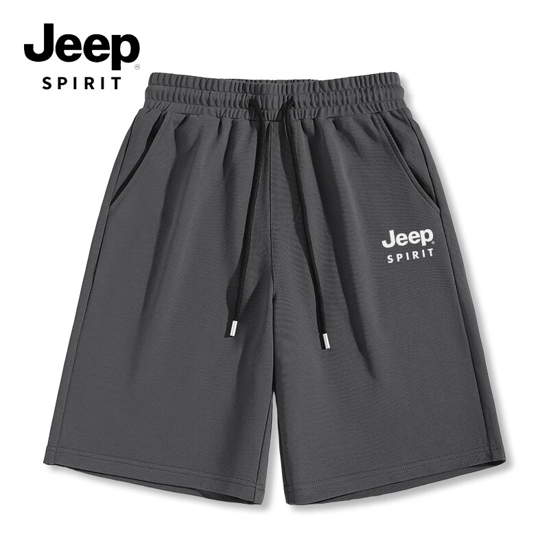 百亿补贴：JEEP SPIRIT吉普纯棉五分裤男夏季220G重磅透气百搭运动裤胖子宽松大码短裤 62.9元