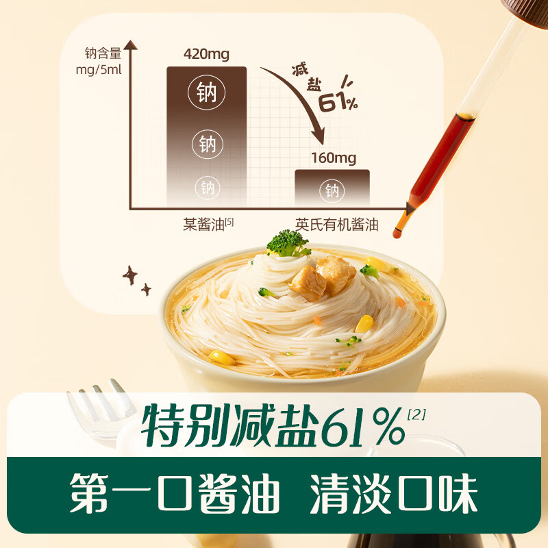 英氏（Engnice）【有机佐餐专区】英氏核桃油食用油有机DHA核桃油牛油果油佐餐油 【特级酱油】有机轻盐酱油110ml