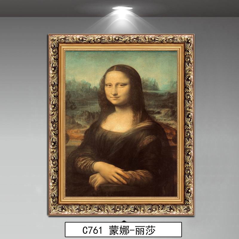 林格印象世界名画达芬奇蒙娜丽莎古典油画家居酒吧饭店美术教室卧室