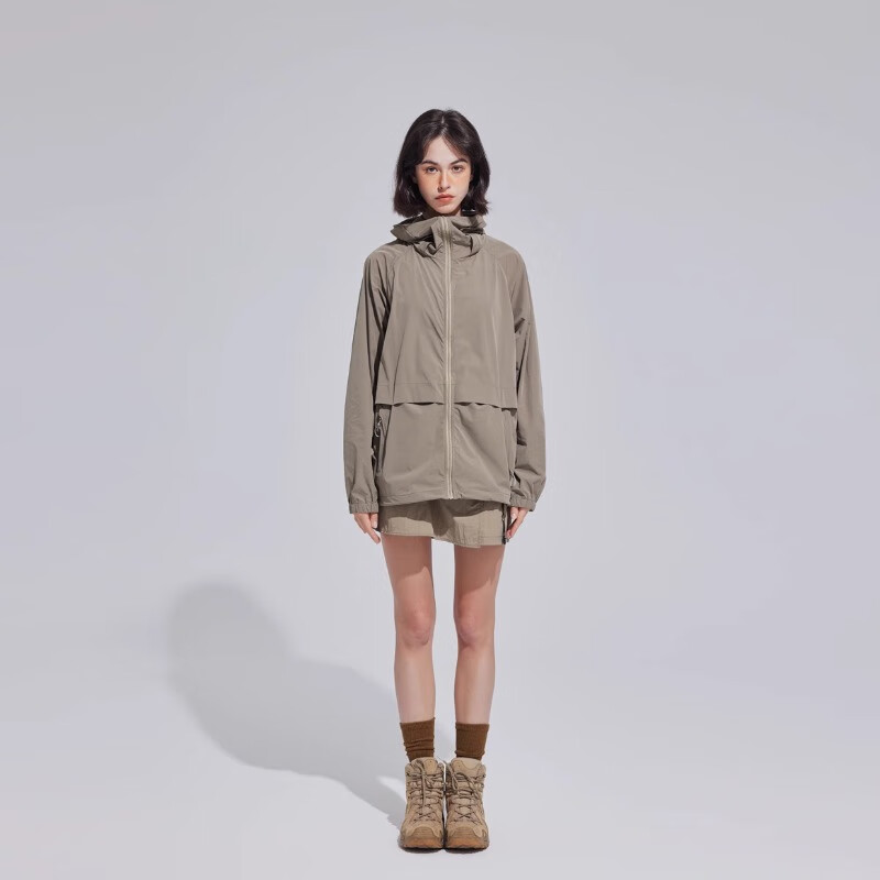 TNV原纱防晒衣服女速干凉感透气UPF50+户外山系宽松薄外套男防紫外线 沙漠咖 M 体重115斤内