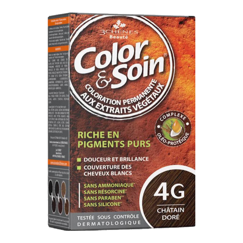 三橡樹染發(fā)劑歐洲進口蓋白發(fā)染發(fā)膏染頭發(fā)無刺激不傷發(fā) 4G金栗色【貴族金棕】