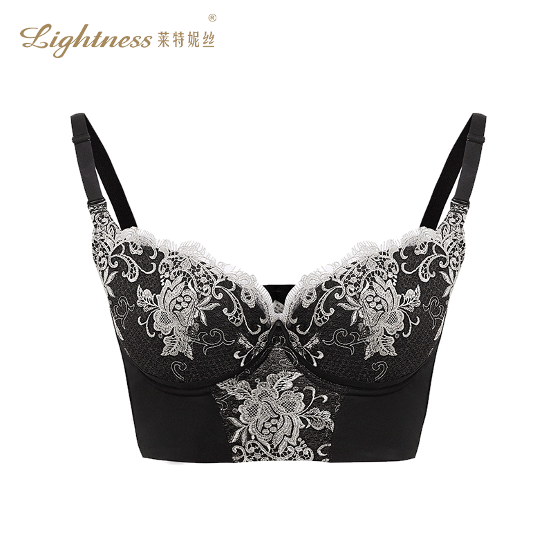 莱特妮丝(lightness)内衣女3/4上托聚拢侧收副乳平胃刺绣调整型长文胸