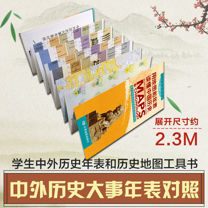 2023用地图和年表读懂中国历史 中国历史长河图 便携版 折叠版中国世界历史年表时间轴