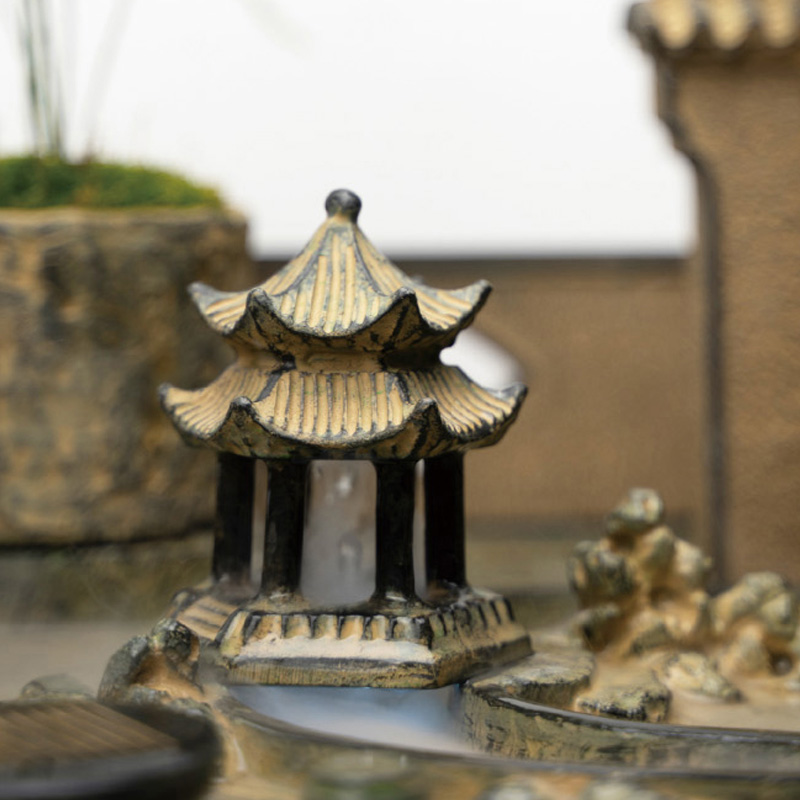 造景装饰太湖石小桥亭子中国风花园盆景装饰小摆件 0109月到风来亭