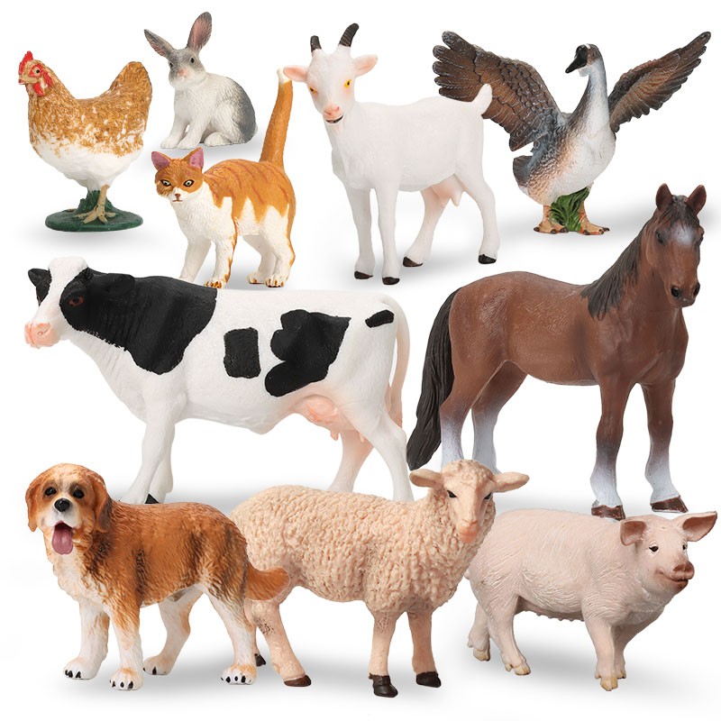 玛奇乐(mechile)仿真动物模型玩具牧场农场套装马牛羊狗猫鸡鹅家禽