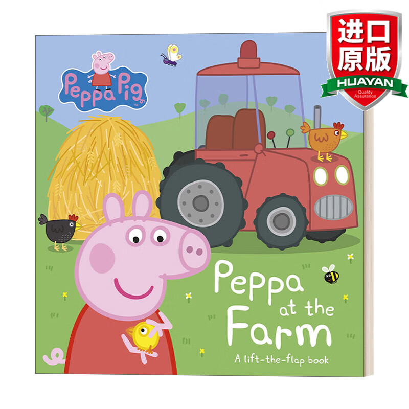 英文原版绘本 小猪佩奇在农场 纸板翻翻书 peppa pig at the farm