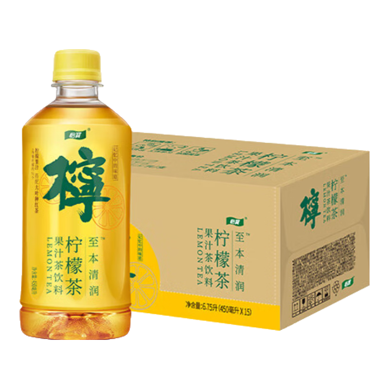 怡宝至本清润 清爽柠檬茶果汁茶饮料450ml*15瓶【临期特价】24.6起产 柠檬茶 450mL*15瓶