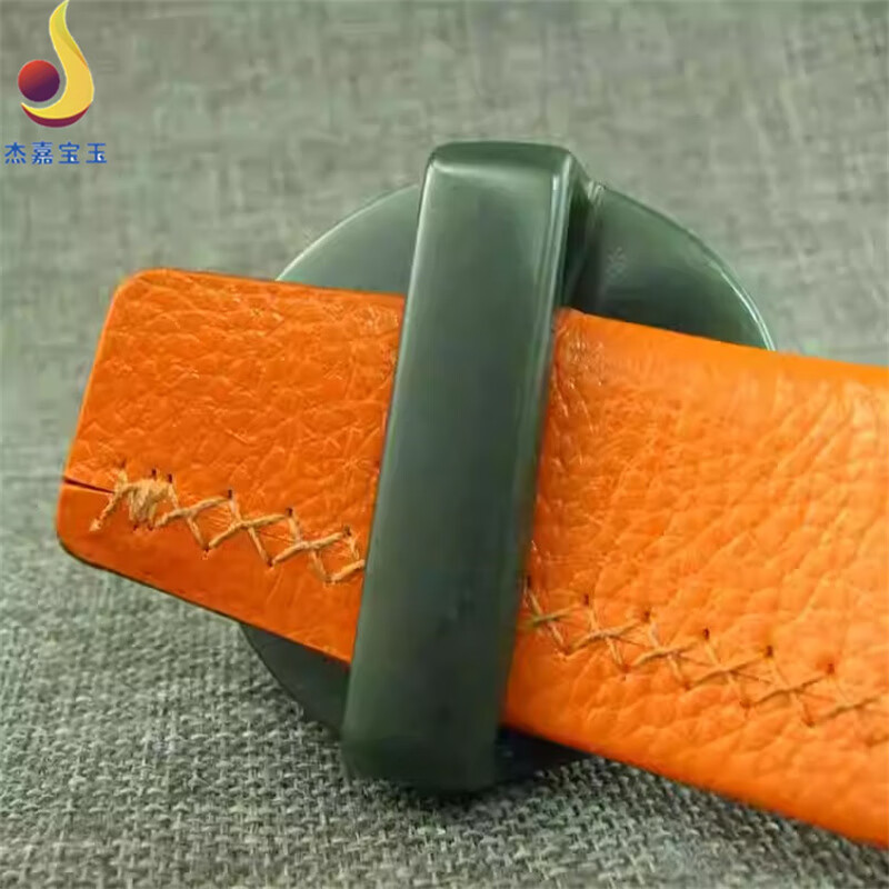 杰嘉宝玉原创和田玉青玉龙皮带扣腰扣龙腾四海男士腰带玉石挂件腰佩证书