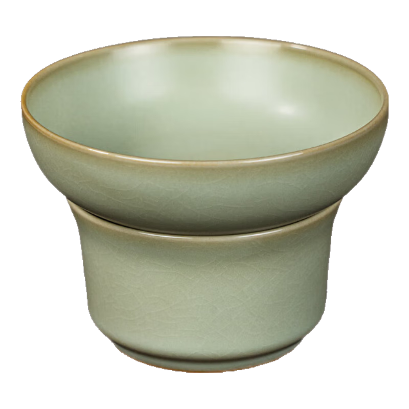 周澤堂 滿月茶漏座 汝窯茶具配件 景德鎮(zhèn)茶具 汝窯過濾器 滿月茶漏座（兩件套）