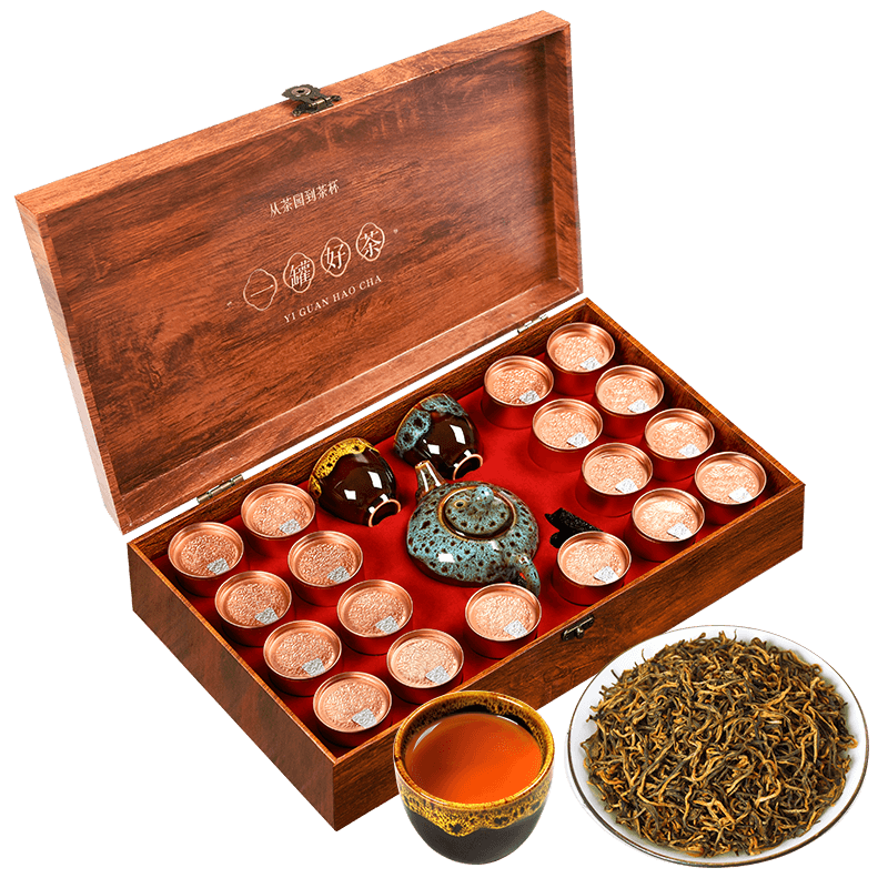 宝然红茶福建金骏眉一级280g小罐配茶具礼盒装茶叶送人送长辈端午礼品