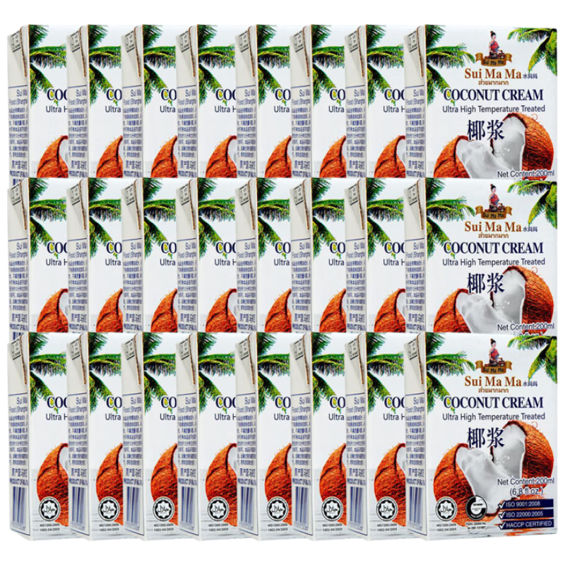 水媽媽進口椰漿200ml整箱 生椰拿鐵奶茶店專用 西米露水果撈烘焙原料