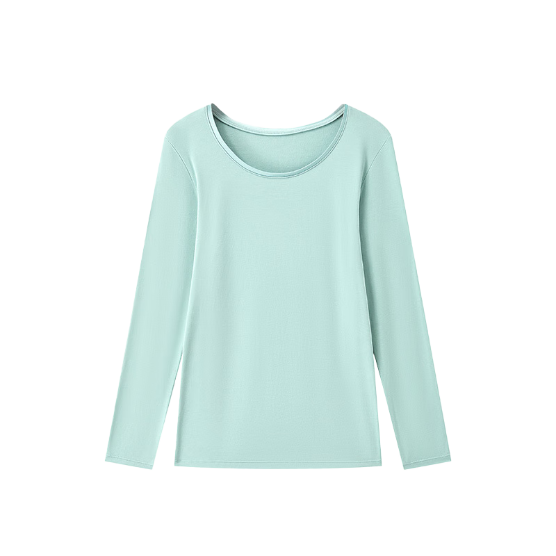 曼妮芬【轻暖】莫代尔桑蚕丝女士秋衣舒适抗菌暖衣 灰色 L