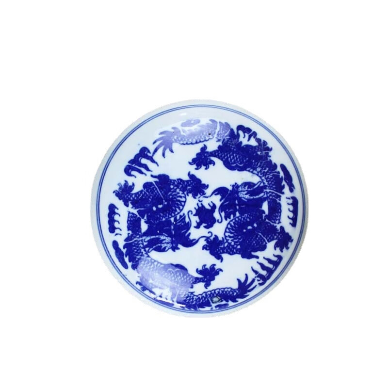 【严选好物】青花陶瓷印泥盒文房用品篆刻书画印泥书法培训班陶瓷 直径6cm（1个装）