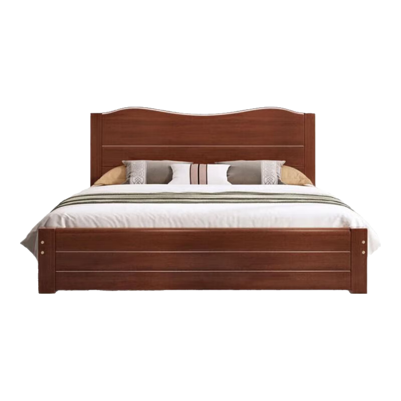 �ͱȿ�ʵľ��1.5m����ʽ����˫�˴��������ݺ���ľɫʵľ�������Ҿ� ����ɫ�������Ӻ񴲰������ 1.5��*2�׿�ܽṹ������������ 266.26Ԫ